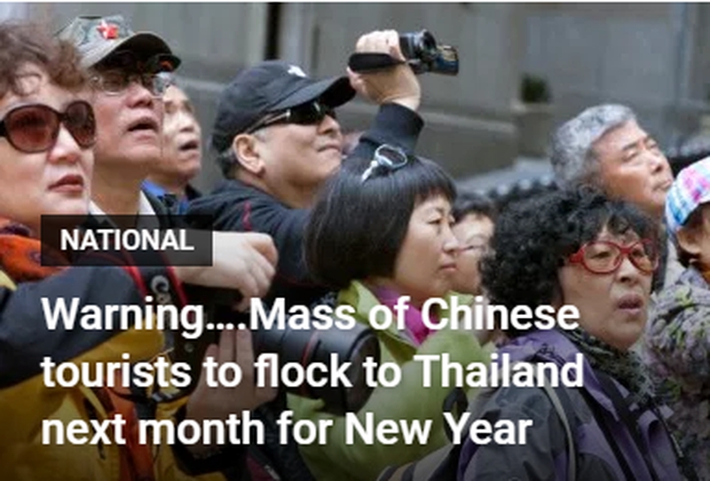 Lokale Presse in Pattaya warnt vor dem Andrang von chinesischen Touristen im nächsten Monat