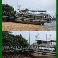 Betrunkener Kapitän rammt sein Boot in den Strand von Pattaya