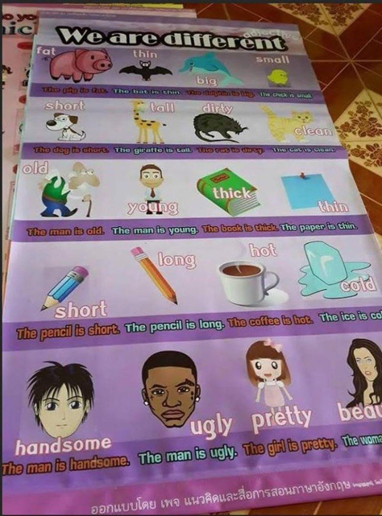 Im Englisch Unterricht lernen thailändische Kinder das dunkelhäutige Menschen hässlich sind