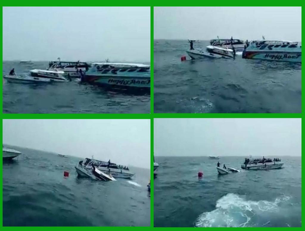 Erneut sinkt ein Schnellboot mit 17 Touristen an Bord zwischen Phuket und Phi Phi
