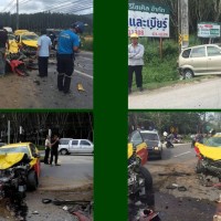 Sechs Ausländer bei einem Taxiunfall auf Phuket wegen überhöhter Geschwindigkeit verletzt