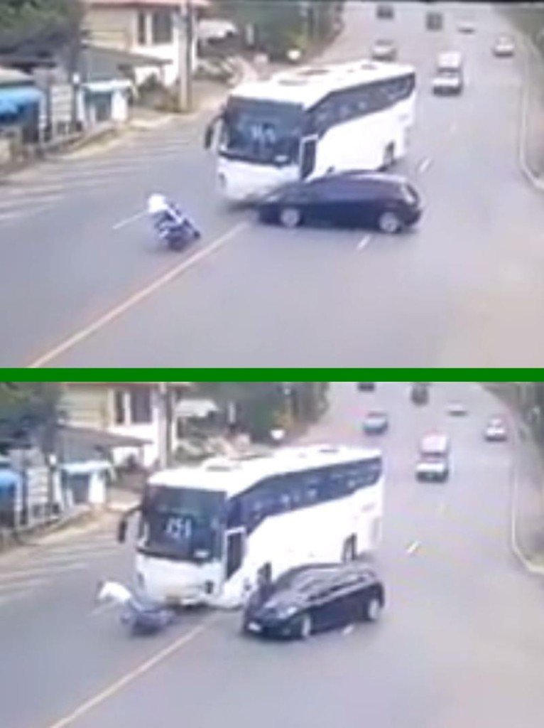 Italiener vor laufender Kamera auf Phuket von einem Bus überrollt