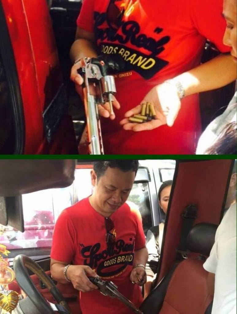Jet-Ski-Betreiber auf Phuket argumentiert am Strand von Patong mit einem Revolver