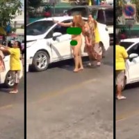 Frau rast Splitternackt in Bangkok frontal in ein Taxi