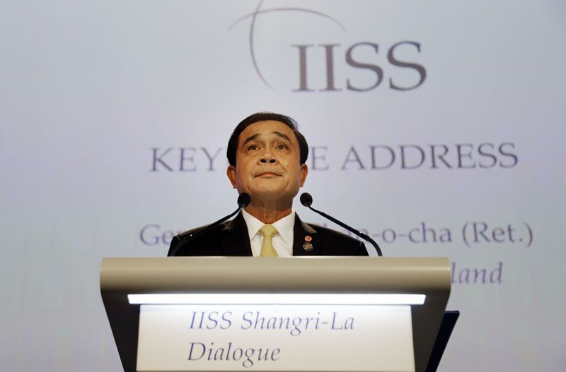 Prayuth verteidigt auf dem Asien Sicherheitsgipfel sein Vorgehen gegen die Sozialen-Media-Dissidenten