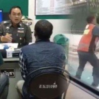 Zwei Motorradtaxifahrer verprügeln einen Thai wegen einer Meinungsverschiedenheit