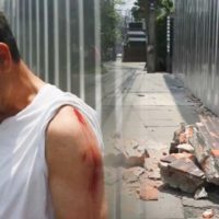 Ausländer wird in Bangkok von einer umgestürzten Mauer verletzt