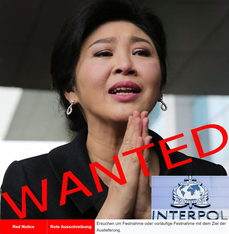 Thailand möchte bei Interpol einen internationalen Haftbefehl für Yingluck beantragen