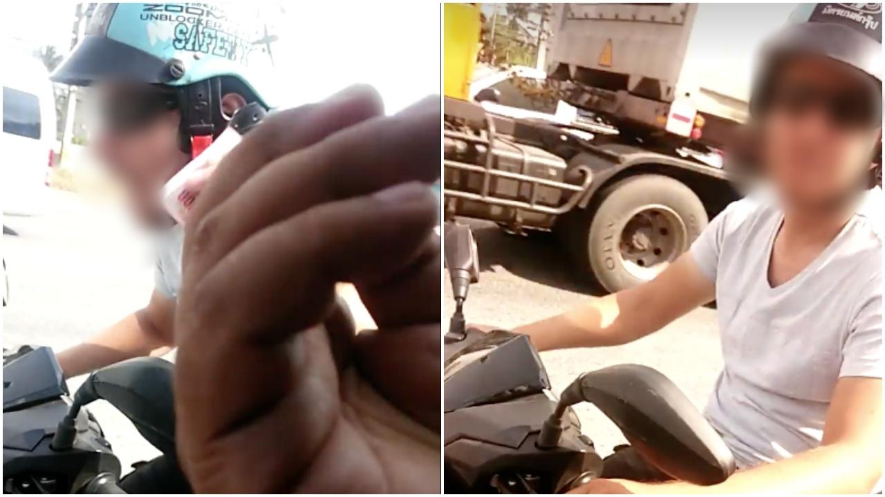 Thais werden im laufenden Verkehr von einem Farang ausgetrickst und abgezockt