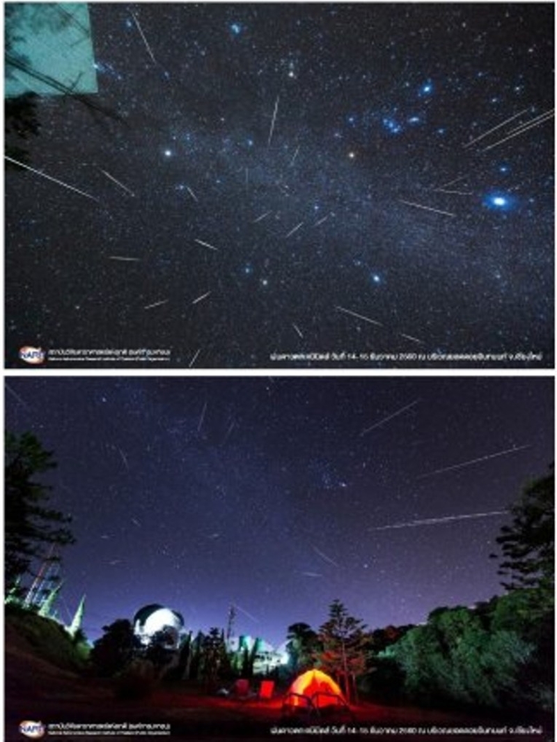 Camper auf dem Doi Inthanon berichten von über 200 Sternschnuppen pro Stunde