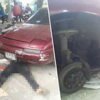 Thai wird während einer Reparatur von seinem eigenen Auto zerquetscht