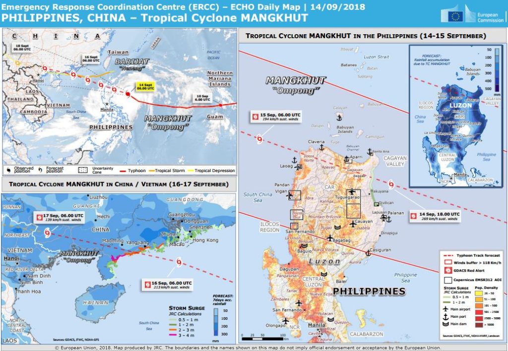 Alle Teile des Landes von Sonntag bis Montag vor dem Taifun Mangkhut gewarnt