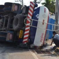 Italienisches Ehepaar von einem Benzin LKW in Südthailand zu Tode zerquetscht