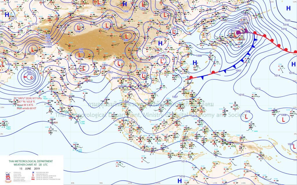 Der Meteorologische Wetterdienst warnt vor starken Regenfällen in den meisten Teilen Thailands