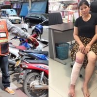 Win Motorradfahrer rettet Frau von einem 22.000 Volt Hochspannungskabel
