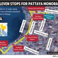 Pattaya City enthüllt Pläne für eine neun Kilometer lange Einschienenbahn