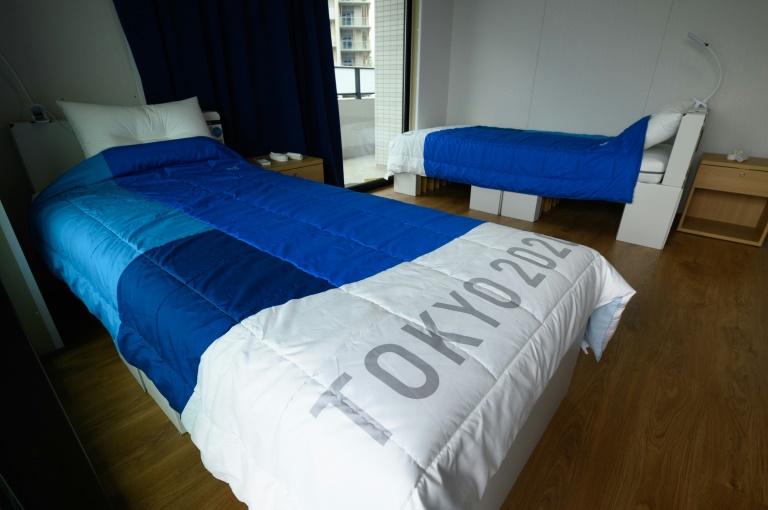 Die Betten im Tokyo Olympic Village bestehen aus recycelbarem Karton.
