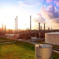 Ein Raffineriekomplex von Thai Oil im Bezirk Sri Racha von Chon Buri.