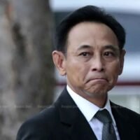 Der ehemalige Handelsminister Boonsong Teriyapirom kommt im Oktober 2017 vor der Strafkammer des Obersten Gerichtshofs für Personen in politischen Positionen in Bangkok