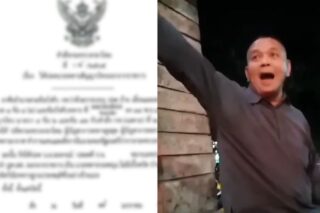 Capt Alongkorn Ploddee wurde mindestens zweimal auf Video erwischt, wie er widerspenstig war und falsche Behauptungen über seinen Status aufstellte.