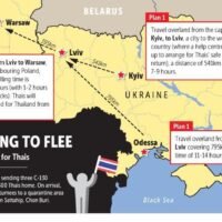 Etwa 236 thailändische Staatsangehörige suchen angesichts der Angriffe der vorrückenden russischen Streitkräfte die sofortige Evakuierung aus der Ukraine