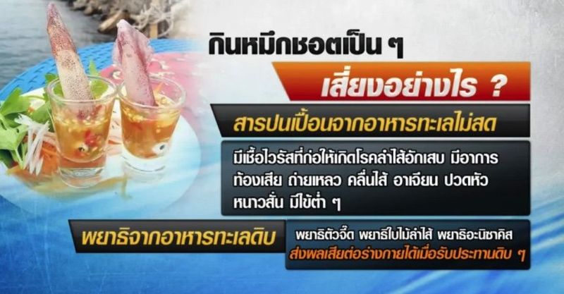 „Squid Shot“-Gerichte werden mit Spulwürmern geliefert