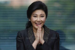 Die frühere Premierministerin Yingluck Shinawatra hielt am 1. August 2017 vor der Strafkammer des Obersten Gerichtshofs ihre Schlusserklärung im Reishypothekenfall.