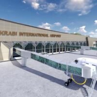 Eine digitale Wiedergabe des neuen Passagierterminals am Flughafen Krabi.