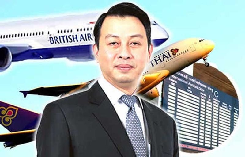 Der Präsident der thailändischen Flughäfen (AOT), Nitinai Sirismatthakarn (Mitte), traf sich mit der thailändischen Tourismusbehörde (TAT), um den Mangel an Flugverbindungen nach Thailand zu besprechen