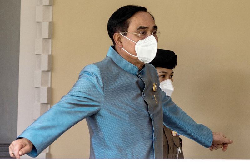 Thailands Premierminister Prayut Chan-O-Cha verlässt nach seiner wöchentlichen Kabinettssitzung am 23. August 2022 das Regierungsgebäude in Bangkok.