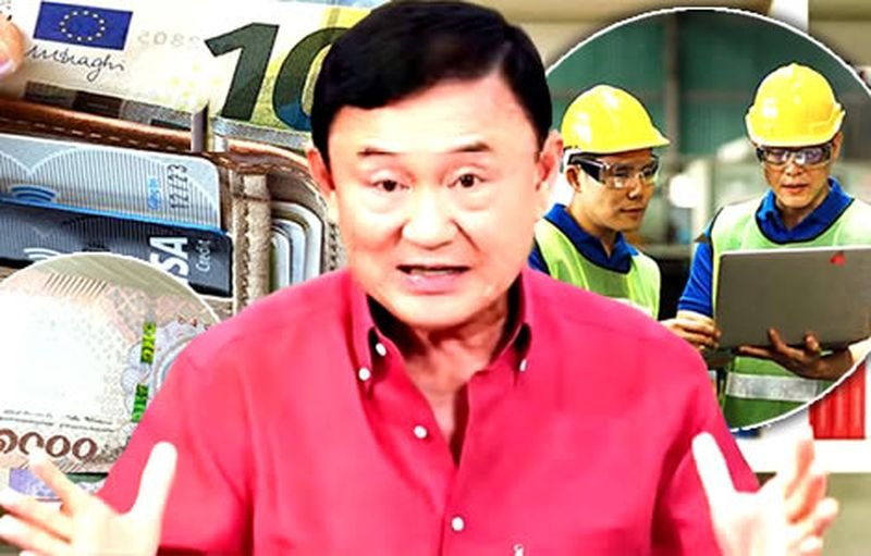 Der frühere Premierminister Thaksin kritisiert eine bescheidene Mindestlohnerhöhung von 5 % und fordert 800 Baht pro Tag