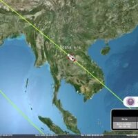 Die Karte zeigt Chinas Long March 5B-Y4-Rakete, die durch Thailand fliegt. Foto - Sanook.com