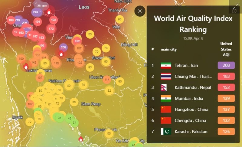 Die Feuchtigkeit aus dem Golf von Thailand und dem Südchinesischen Meer wird durch das Hochdrucksystem auf das Festland gedrückt. Da es sich mit heißer Luft vermischt, ist mit Regenstürmen und sogar mit Hagel zu rechnen. Die Feuchtigkeit aus dem Golf von Thailand und dem Südchinesischen Meer wird durch das Hochdrucksystem auf das Festland gedrückt. Da es sich mit heißer Luft vermischt, ist mit Regenstürmen und sogar mit Hagel zu rechnen.