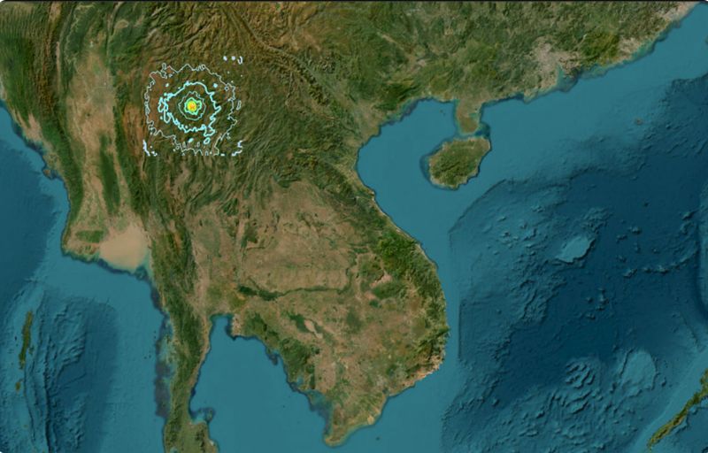 Ein Erdbeben der Stärke 6,4 auf der Richterskala erschütterte Myanmar heute am Freitag (17. November) um 8.37 Uhr. Das Beben ereignete sich etwa 100 Kilometer nordwestlich des Bezirks Mae Sai in Chiang Rai, teilte die Erdbebenbeobachtungsabteilung des thailändischen Wetteramtes mit.