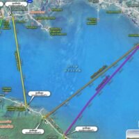 Eine von der thailändischen Autobahnbehörde erstellte Karte zeigt die vier optionalen Routen für die geplante Brücke nach Koh Chang in der Provinz Trat. Die thailändische Autobahnbehörde (Exat) hat am Montag mit öffentlichen Anhörungen zu vier optionalen Routen für die geplante Brücke vom Festland zur beliebten Insel Koh Chang in Trat begonnen .