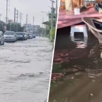 Steigendes Meerwasser hat gestern (17. Nov.) weite Teile von Samut Prakan überschwemmt, mehrere Straßen wurden zu Kanälen, und die Überschwemmungen werden sich heute wahrscheinlich noch verschlimmern, berichtete Amarin TV heute Nachmittag.