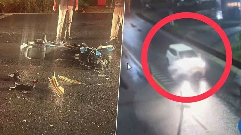 Ein weißes Limousinenauto ist heute früh im Bezirk Thalang in Phuket mit einem Motorrad kollidiert. Der leblose Körper des Fahrers wurde 800 Meter weit mitgeschleift , bevor der Täter vom Unfallort flüchtete. Die Polizei hat den Besitzer des Fahrzeugs identifiziert und bereitet die Einleitung von Ermittlungen vor.