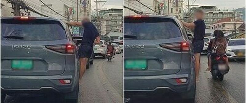 Touristen in Phuket geraten in die Kritik, nachdem ein Video aufgetaucht ist, das einen ausländischen männlichen Touristen zeigt, der neben einem fahrenden Auto steht , Bier trinkt und eine Zigarette raucht, in Patong Beach, Bezirk Kathu. Social-Media Nutzer verurteilten das Verhalten umgehend und fragten, ob der Fahrer sich dessen bewusst war. Der gestern gemeldete Vorfall löste im Internet eine hitzige Diskussion aus.