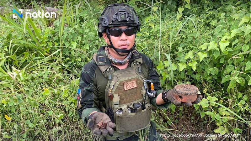 Die Königlich Thailändische Armee gab am Samstag (11. Oktober 2025) bekannt, dass bei einer Räumungsmission in Ban Nong Ya Kaeo, Bezirk Khok Sung, Provinz Sa Kaeo, drei Antipersonenminen vom Typ PMN-1 entdeckt wurden.