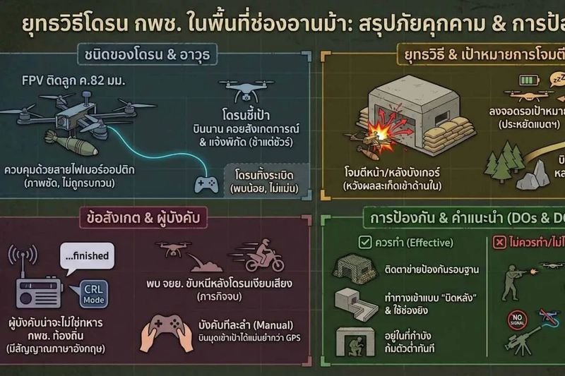 Die thailändische Armee vermutet, dass englischsprachige Ausländer die kambodschanischen Bomberdrohnen steuern, die während der andauernden Grenzkonflikte thailändische Streitkräfte angegriffen haben. Das für den Nordosten Thailands zuständige 2. Armeegebiet äußerte am Donnerstagmorgen auf seiner Facebook-Seite Zweifel daran, dass kambodschanische Soldaten die Drohnen steuerten.
