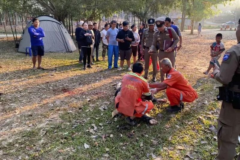 Ein wilder Elefantenbulle tötete am Montagmorgen einen Touristen, der in der Nähe seines Zeltes auf einem Campingplatz im Khao Yai Nationalpark Sport trieb. Ein Parkwächter sagte, der Elefant sei in der Brunft und habe zuvor zwei Anwohner getötet.